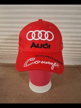 Audi Red Embroidered Logo Baseball Cap for Men